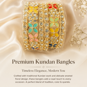 Royal Floral Stone Bangles Set